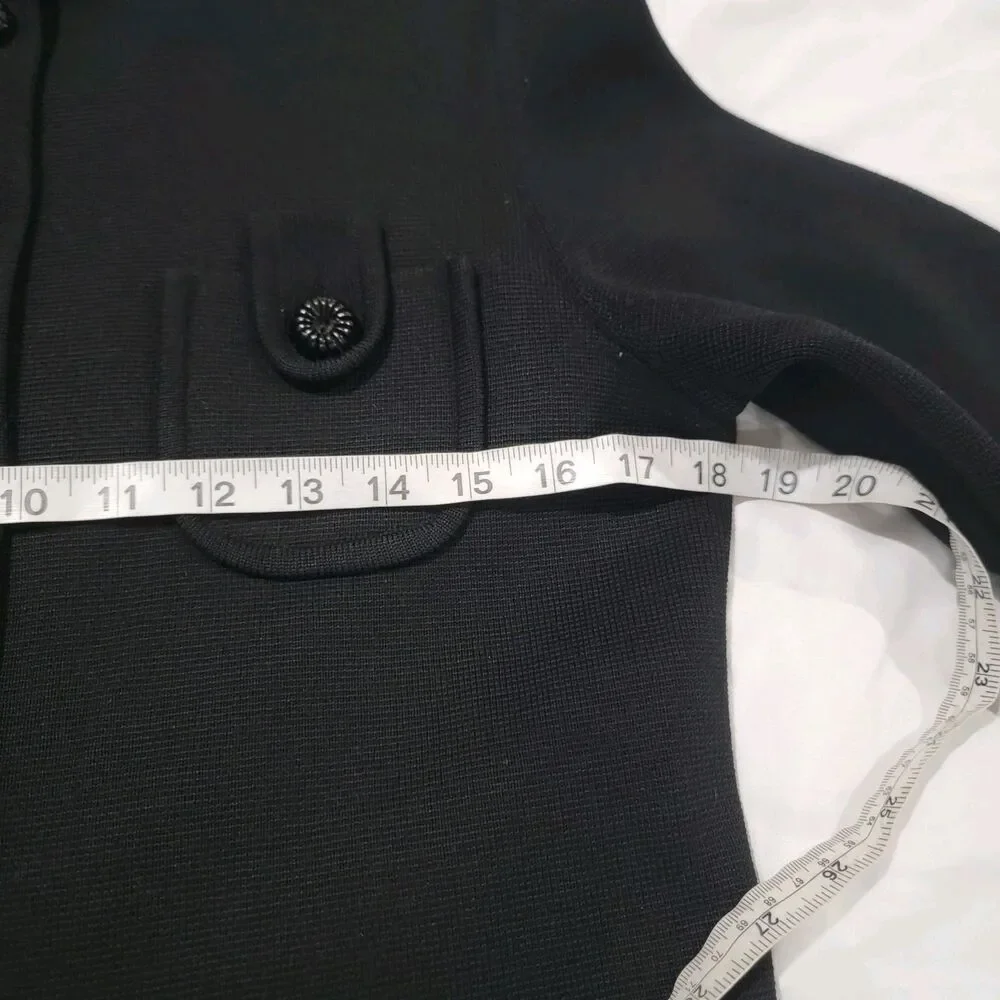 Vintage Montgomery Ward Womens Wool Cardigan‎ Sweater Size 14 Black